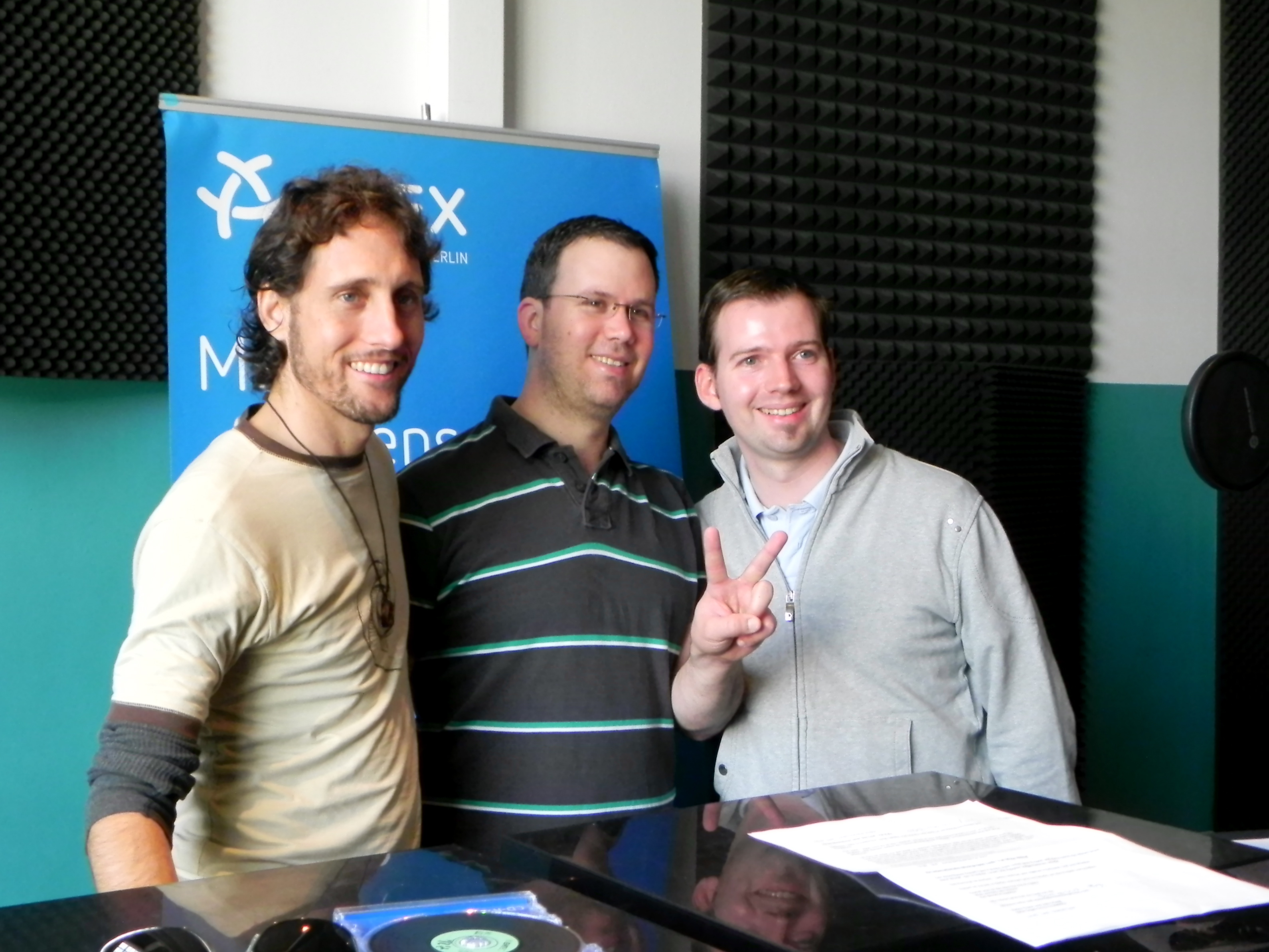 Daniel Tyler Pohnke of Full Moon Rising with Aviv Russ and Manuel from Kol Berlin